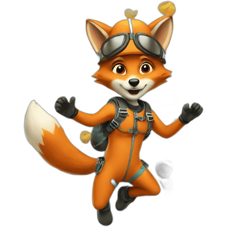 fox-skydiving emoji