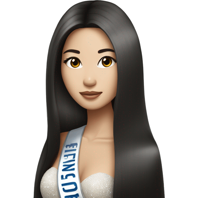 Miss universe Asian with long straight hair emoji