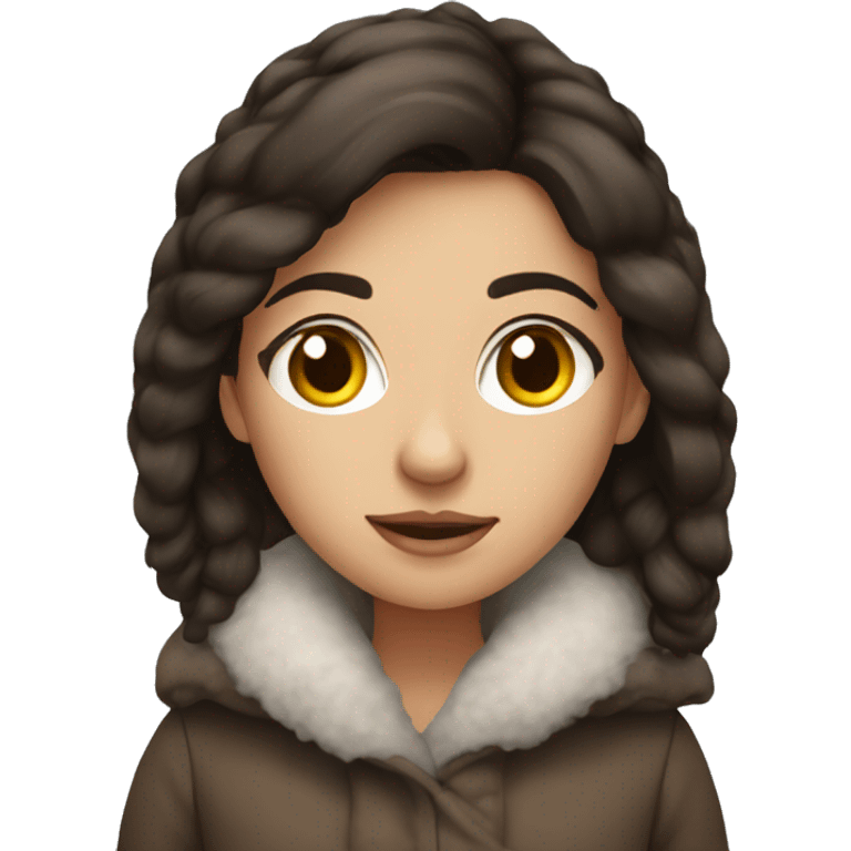 cosy brunette winter girl emoji