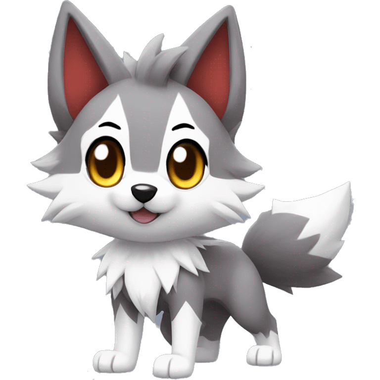 Kawaii Chibi Poochyena-Lycanroc-Pokémon Full Body emoji