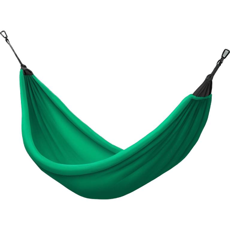 Realistic emerald green camping hammock lisolated. emoji