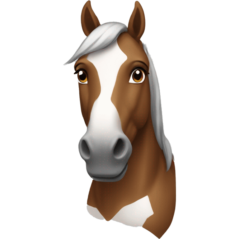 brown and white horse  emoji