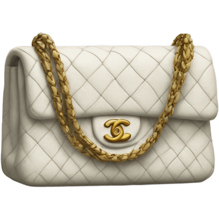 Tweed white chanel bag  emoji