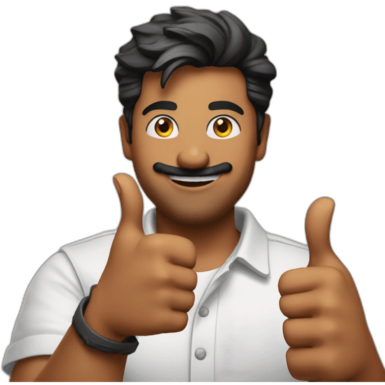 Actor Vijay showing thumbs up emoji