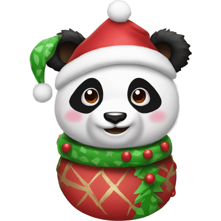 Christmas panda emoji