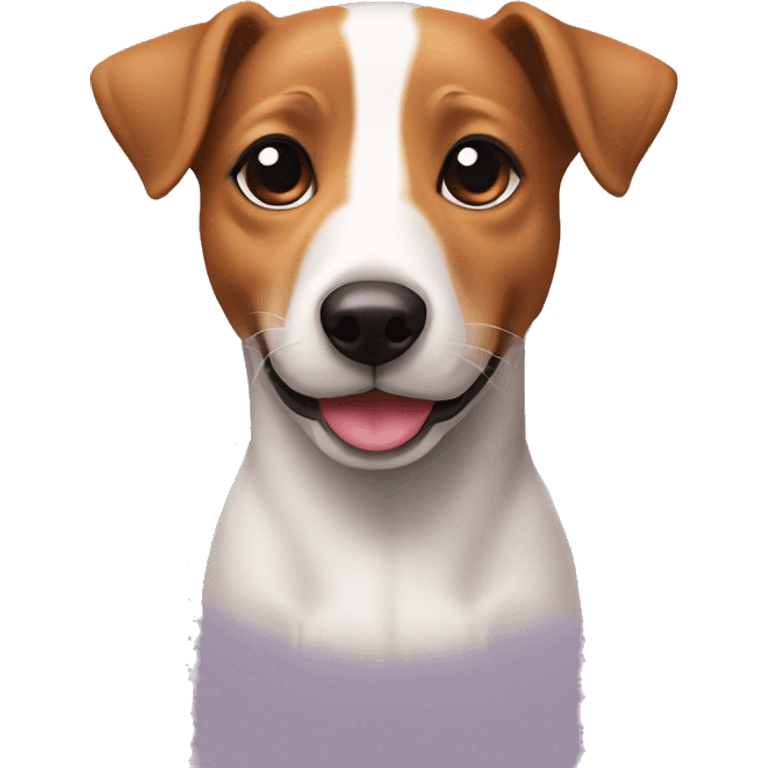 perro jack russel con una mancha color caramelo emoji