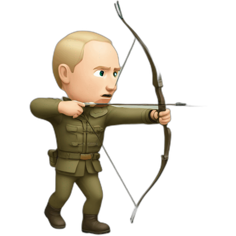 Putin hunting with archery emoji