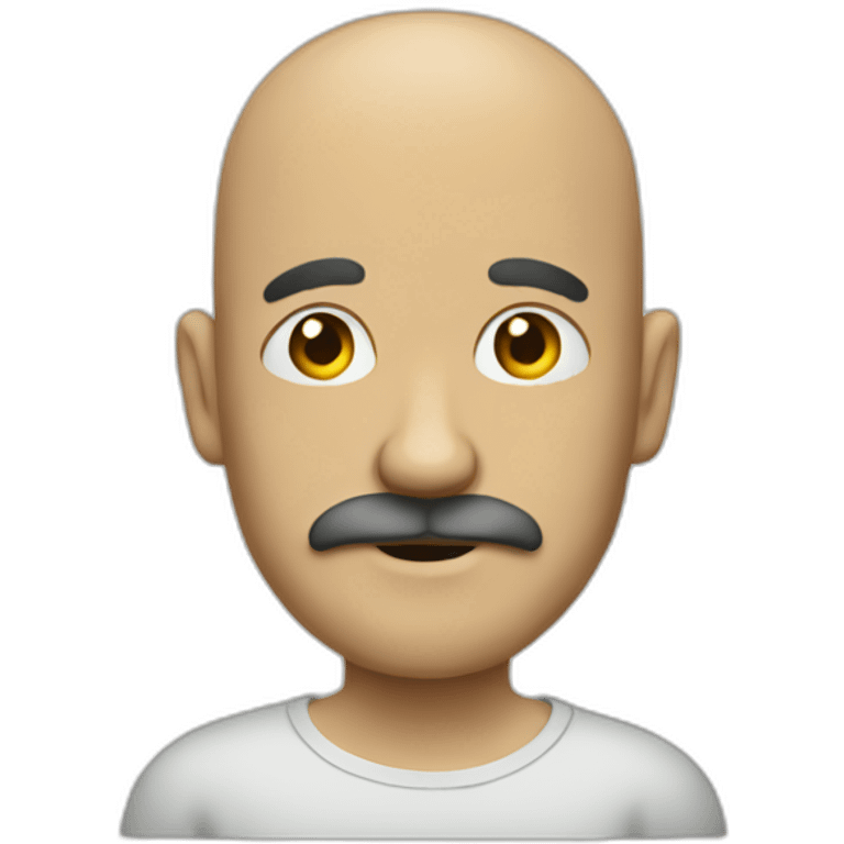 bald man with moustache and medium beard emoji