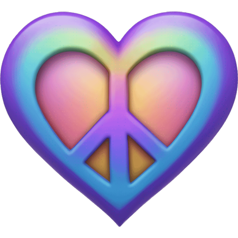 Purple rainbow heart it’s a peace sign  emoji