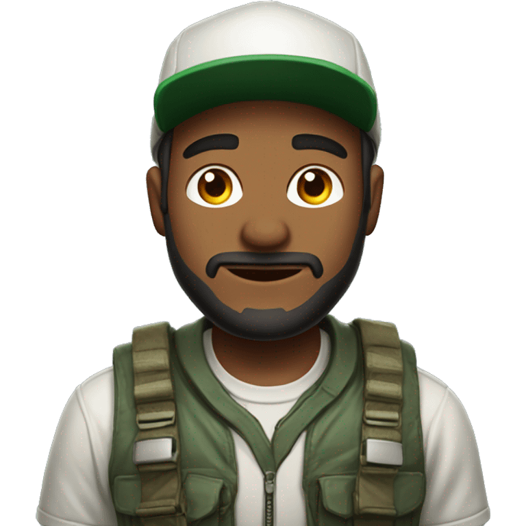 gamer with sideburns with field cap on pro gamer emoji