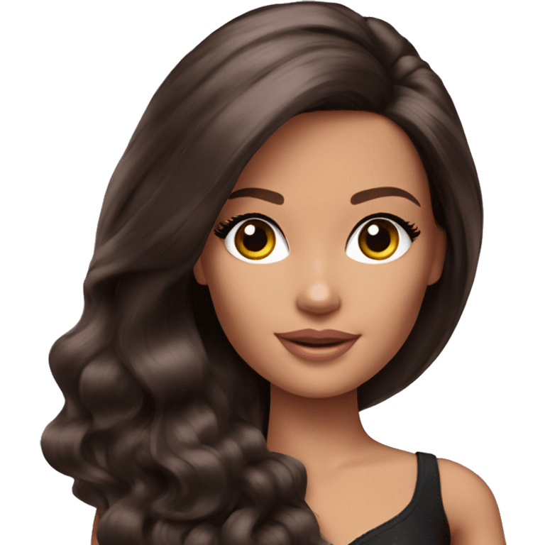 Beautiful Barbie brunette emoji