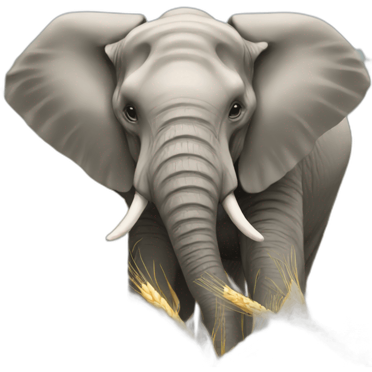 Elephant with wheat emoji