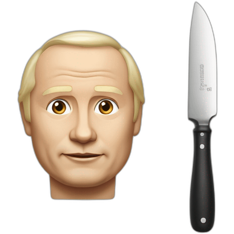 Vladimir Poutine avec un couteau emoji