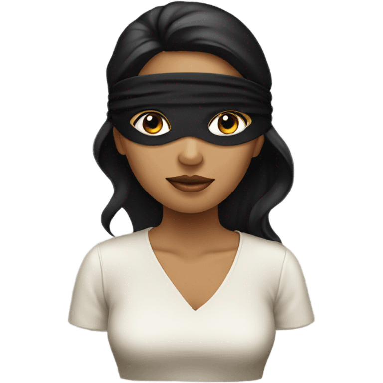 blindfold woman, black hair emoji