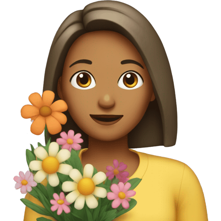 mom with flowers emoji