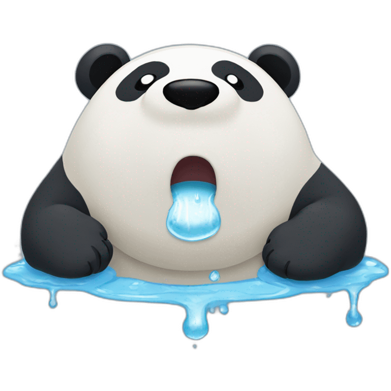 panda drooling from the mouth, water dripping from the mouth emoji