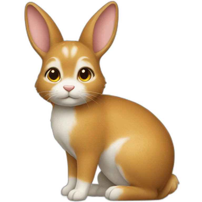 Chat sur lapin emoji