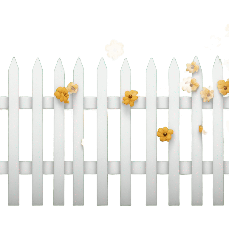 White fence with flowers growing on it emoji