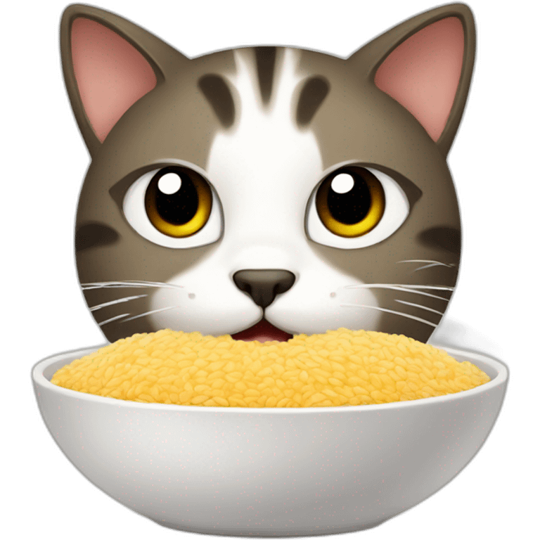 cat eat rice emoji