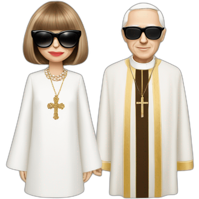 Anna wintour , pope dress, sungapsses emoji