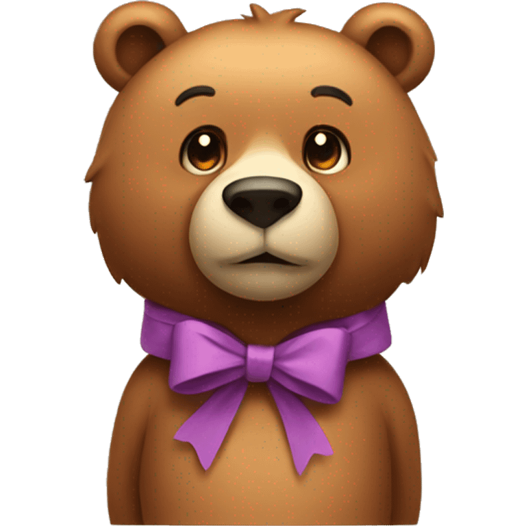 bear with a bow around his neck emoji