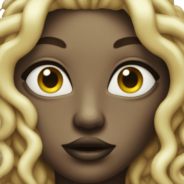 medusa black skin mouth close emoji