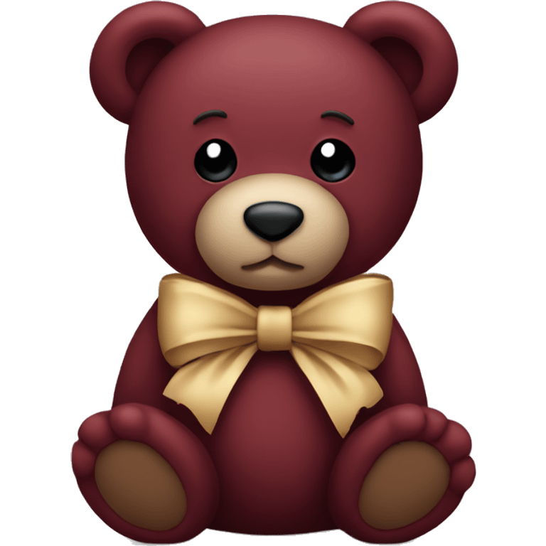 a burgundy teddy bear with a bow emoji