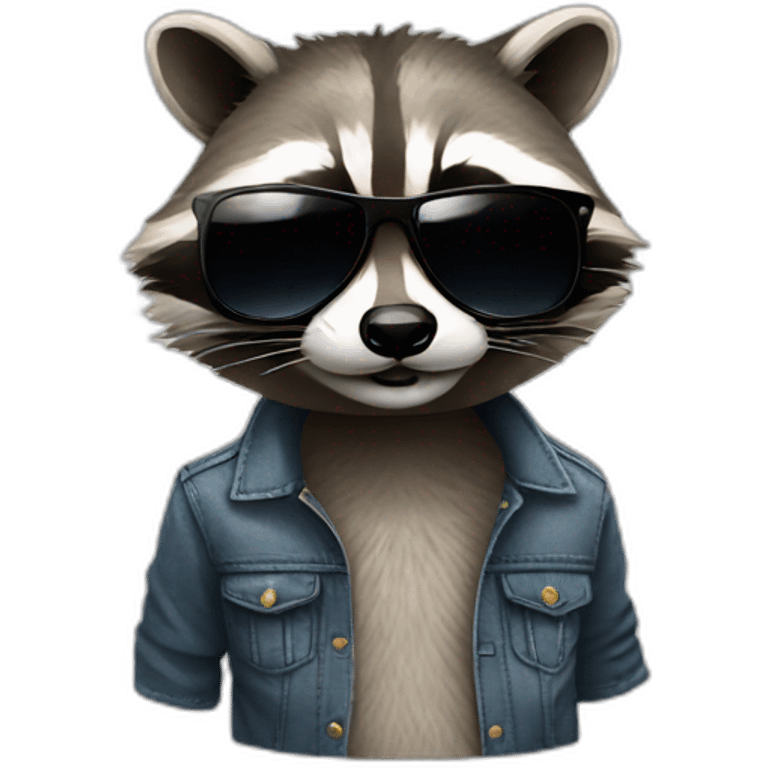 Raccoon with sunglasses  emoji