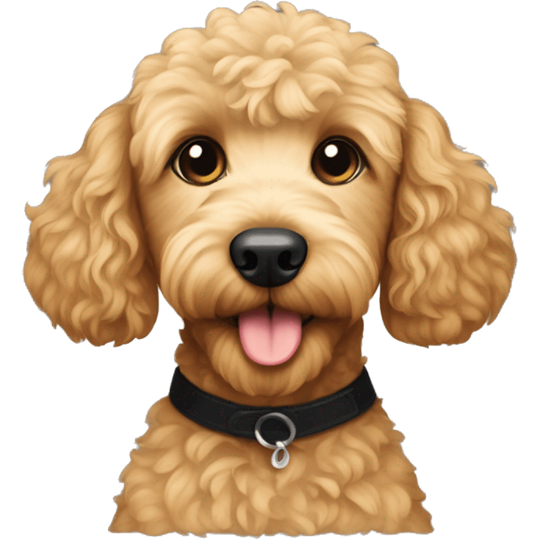 Goldendoodle with a black poodle mix emoji