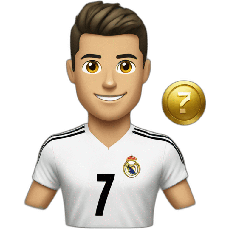 Cristiano Ronaldo in Realh Madrid Golden lock emoji