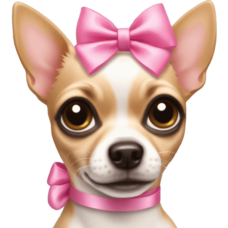 Chihuahua with pink bow emoji