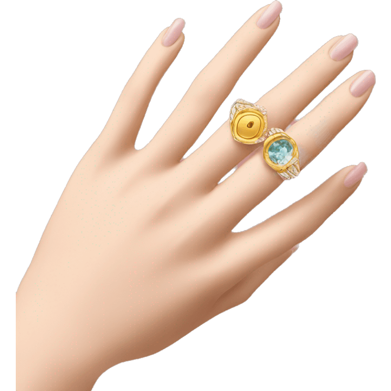 ring on a woman's hand emoji