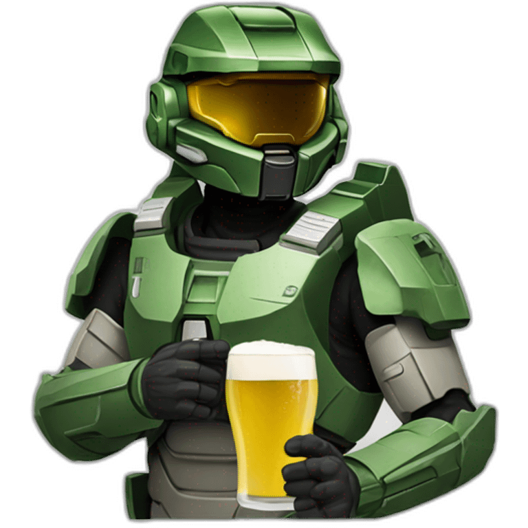 Master chief drinking beer emoji