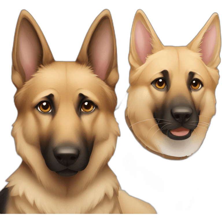 German Shepherd friends with a White female cat emoji