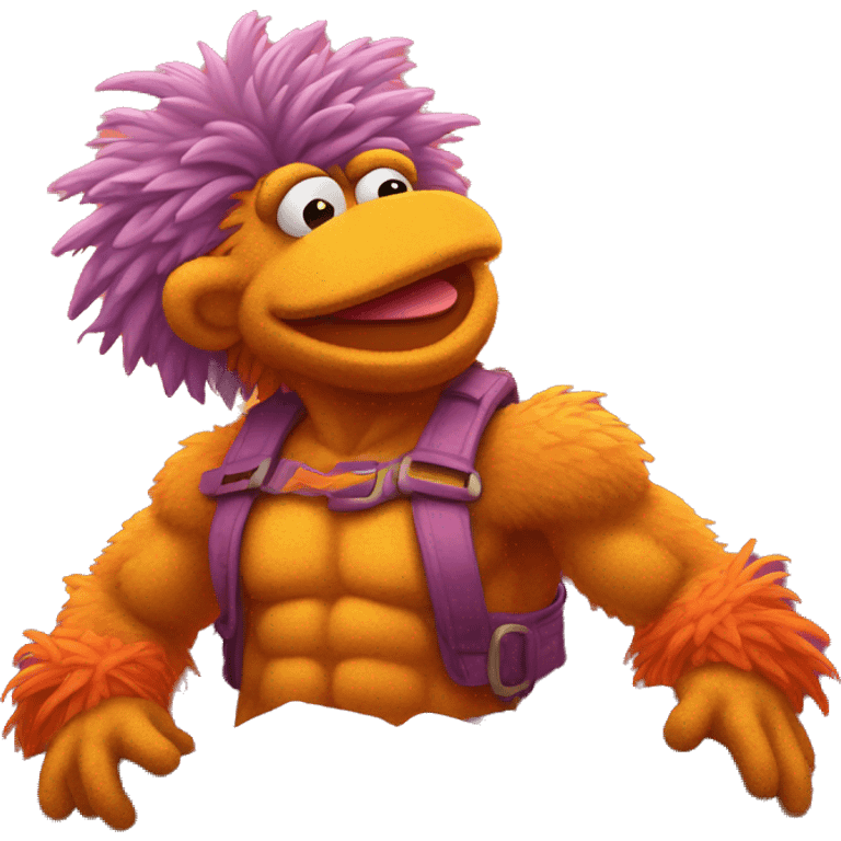 fraggle rocks hot muscle trainer sunset colored emoji