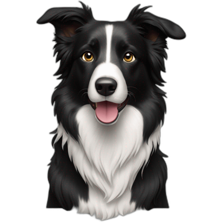 black border collie standing emoji