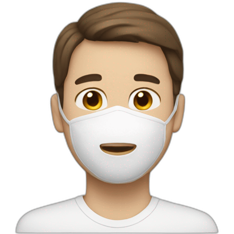 Man with a soft brown hair He wears a white dove mask emoji