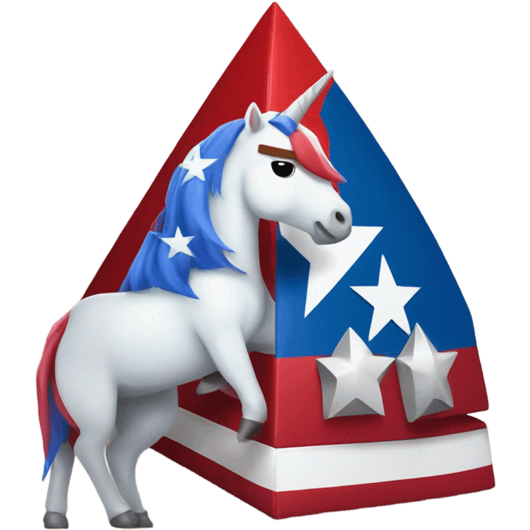 Unicorn shaped like a pyramid holding captain americas shield emoji