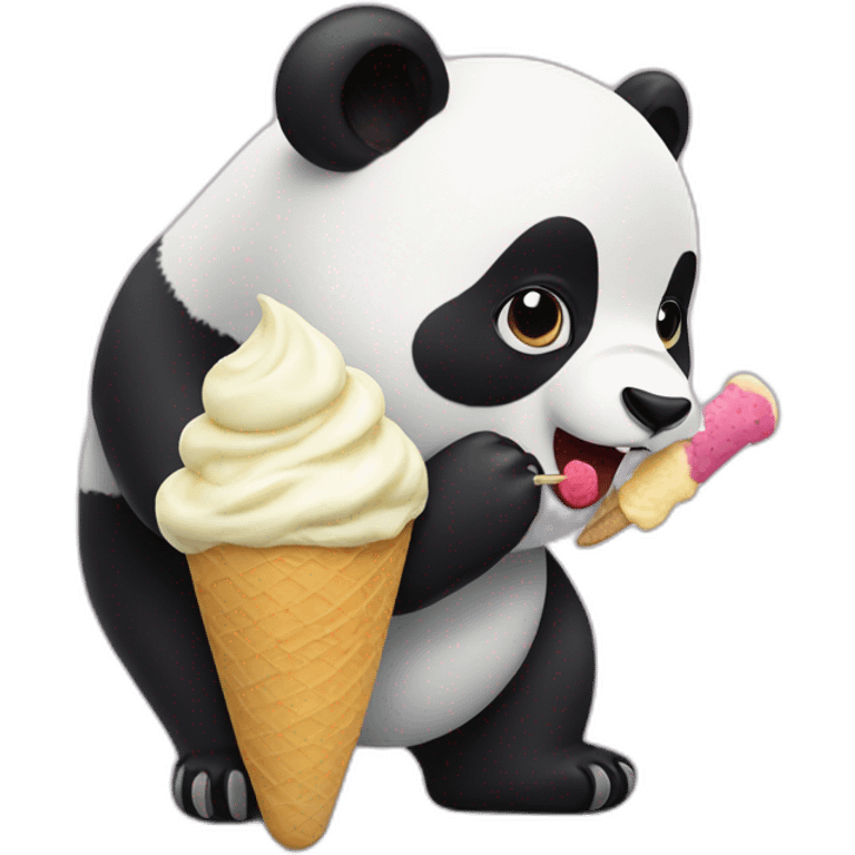 Panda eating ice cream emoji