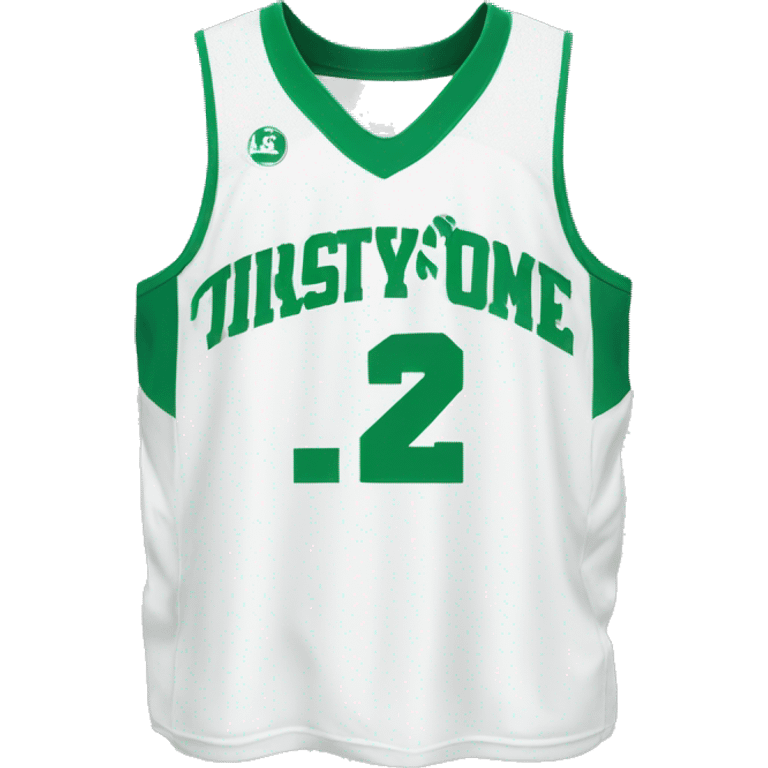 White and green basketball jersey with #2 emoji