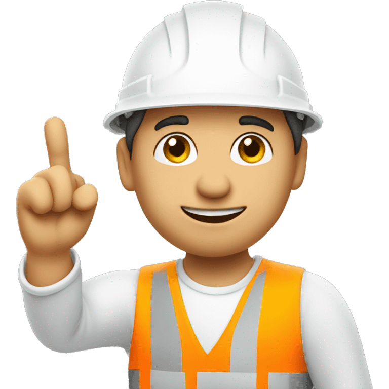 Builder in white helmet and finger up emoji