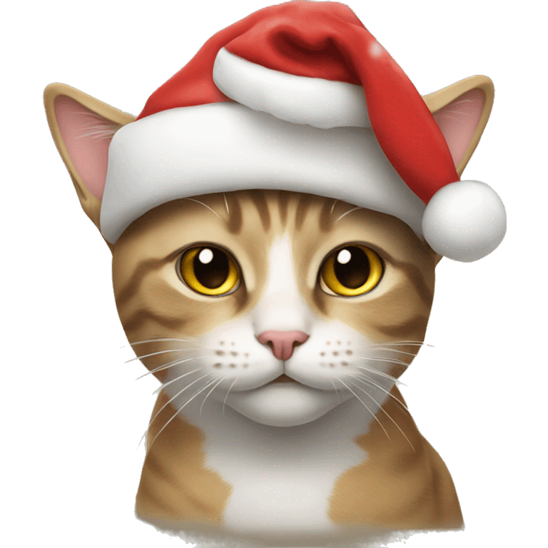 Cat wearing a Santa hat emoji