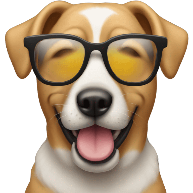 Perro con gafas emoji