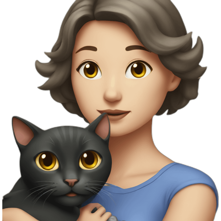 cat between woman emoji