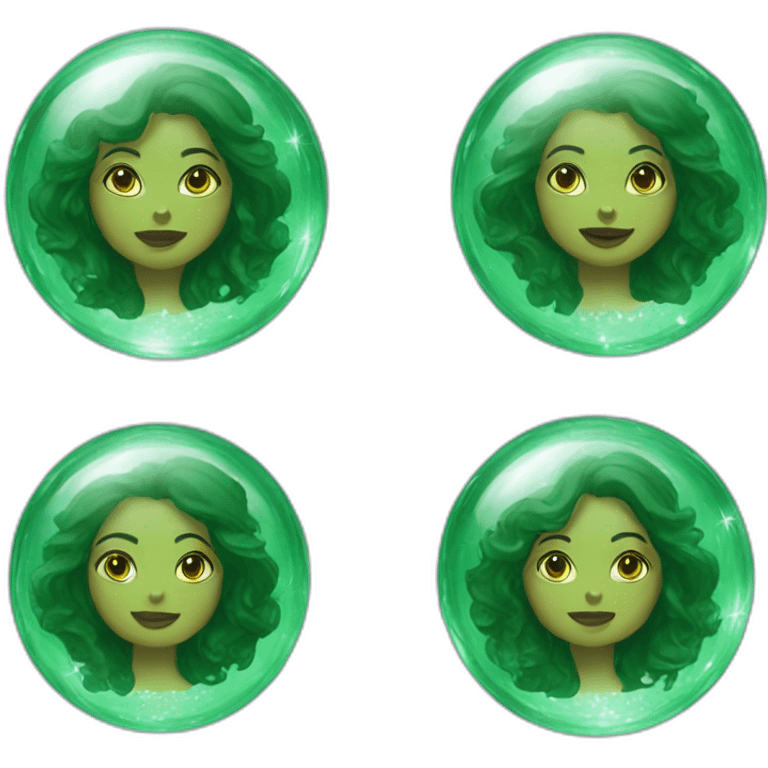 Madam Leota in a green floating crystal ball emoji