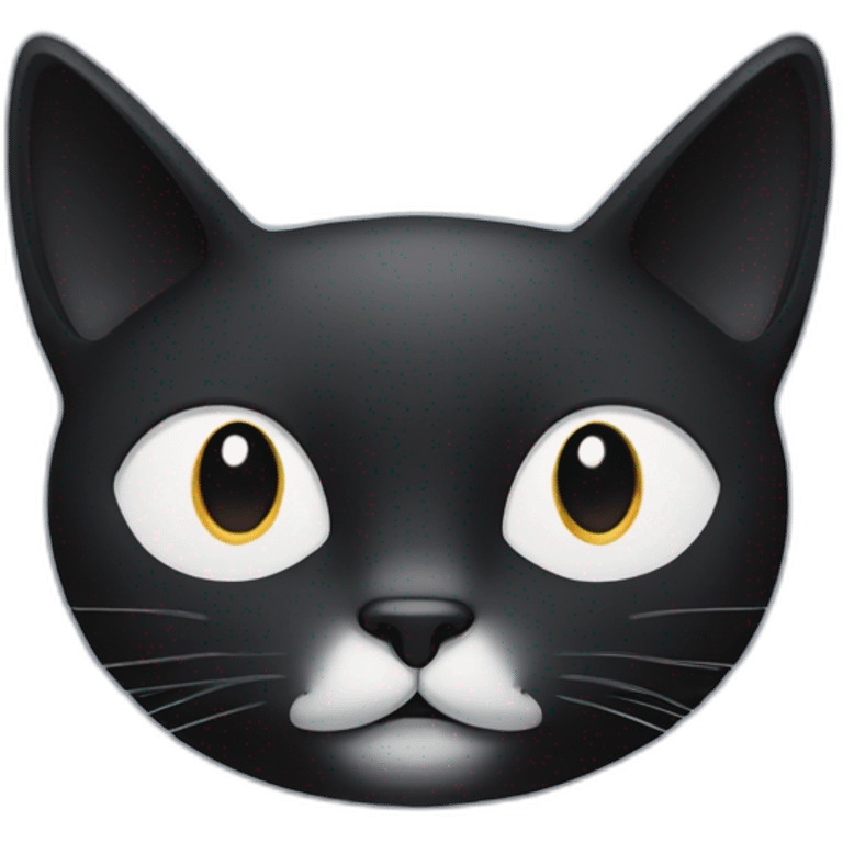 black cat's face with an inverted white heart shape on her face  emoji