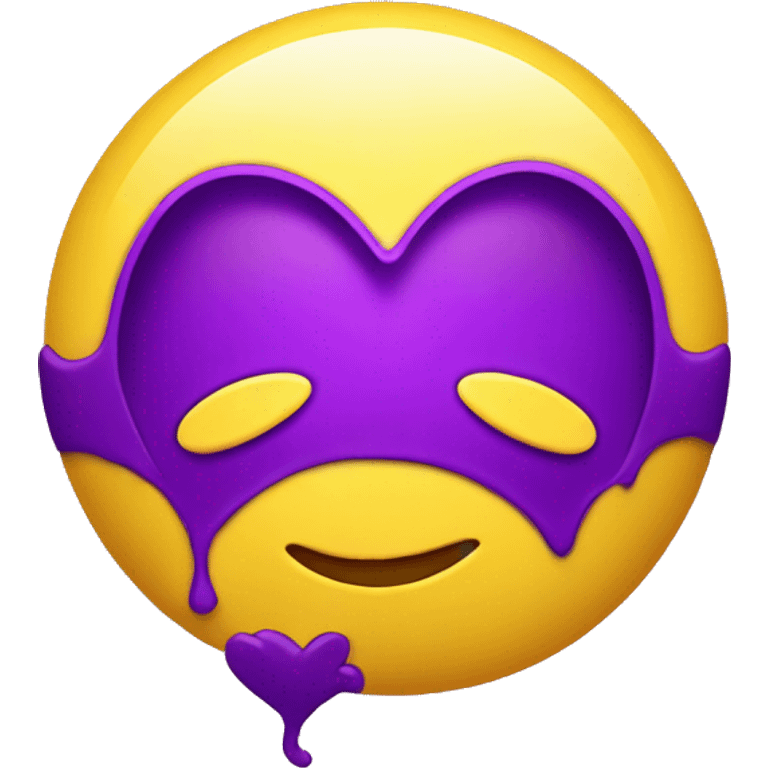 Yellow smiley with purple heart-shaped eyes emoji