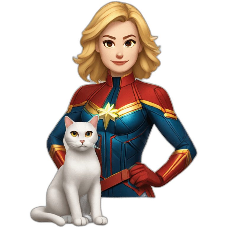 Captain marvel and her cat emoji