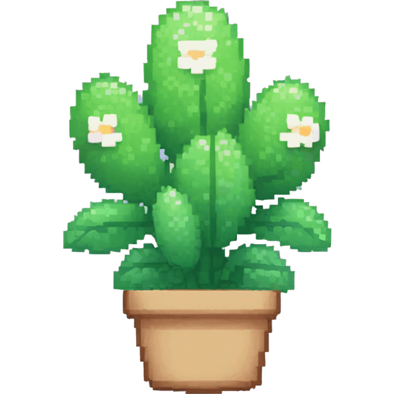 Kawaii pixelated plant cute pastel plant  emoji