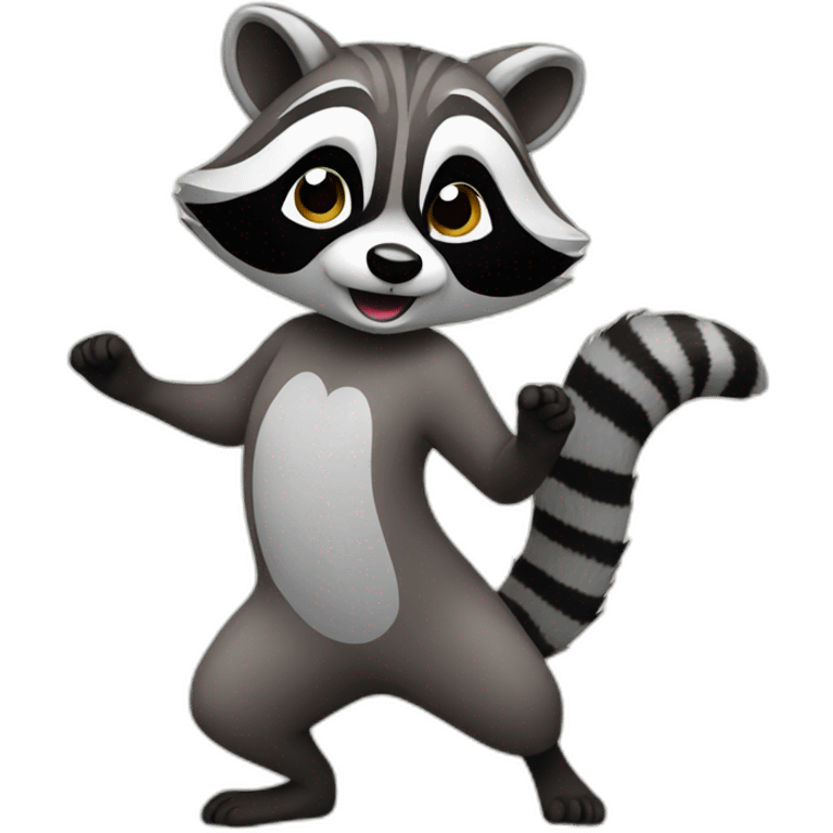 raccoon-dancing emoji